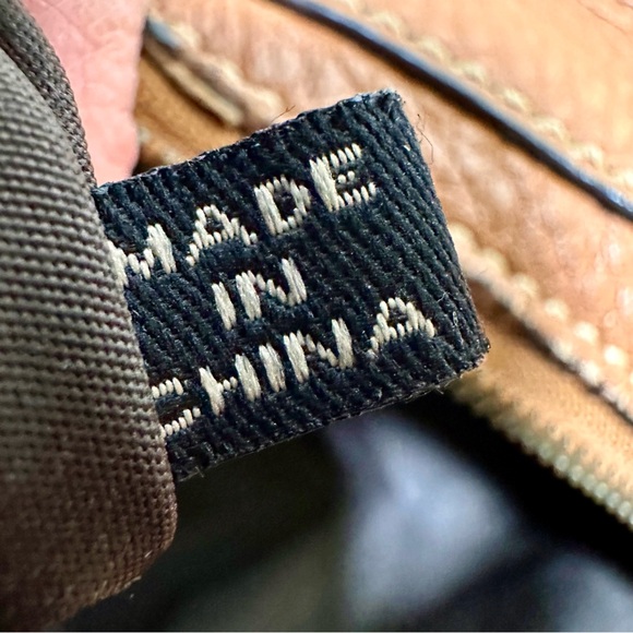 Cole Haan Pebbled Leather Pleated Hobo Camel Brown Large Vintage - Picture 9 of 13